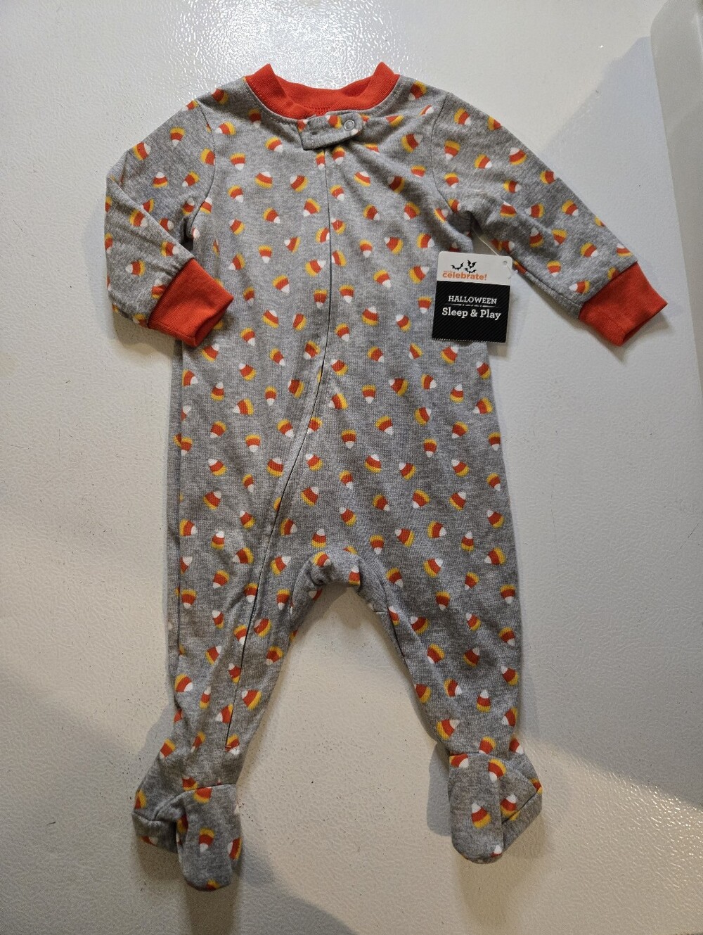 Cutie Candy Corn Halloween Sleeper Baby PJs Onsie Unisex